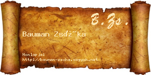 Bauman Zsóka névjegykártya